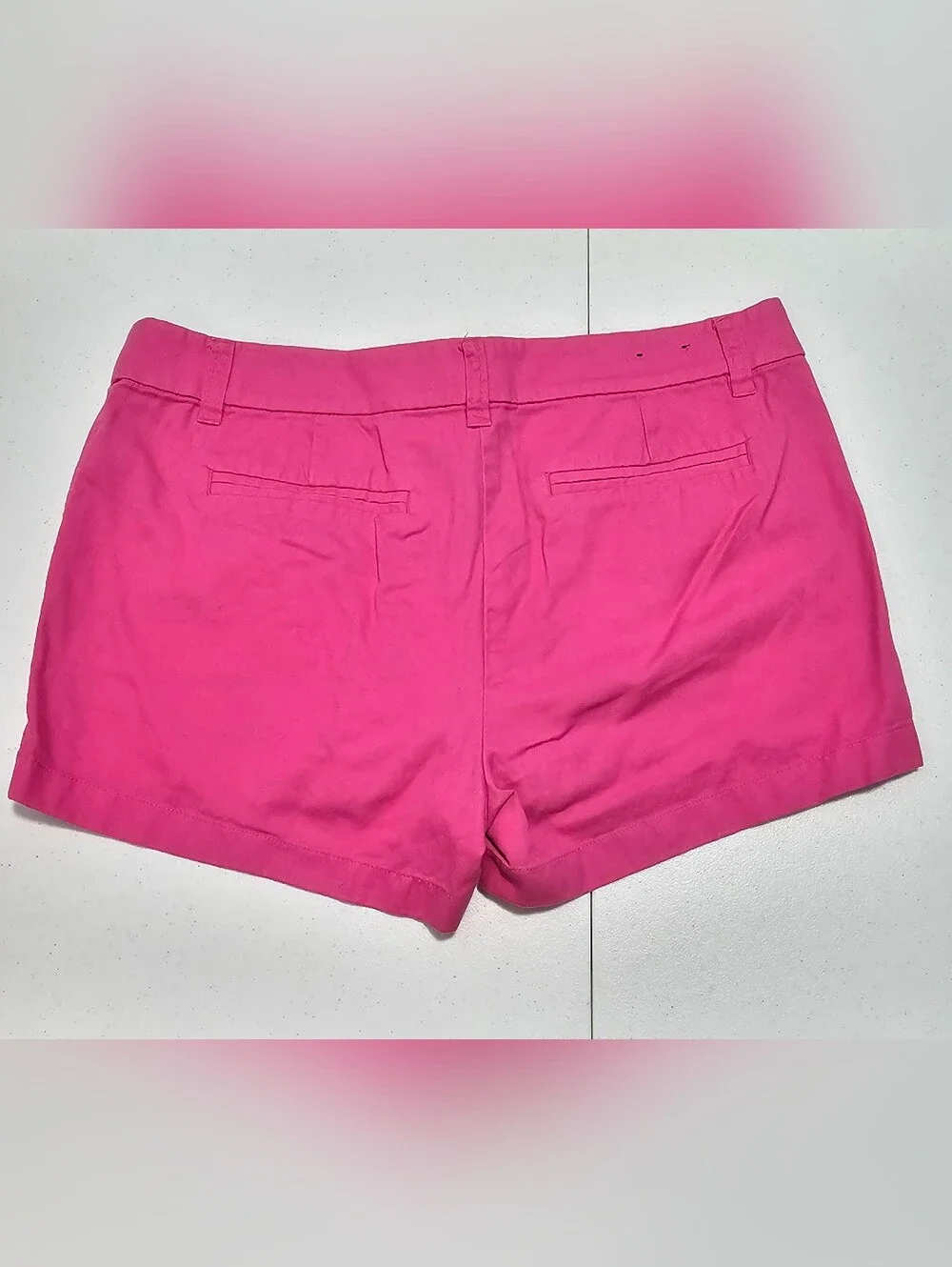 J. Crew Bright Barbie Pink High-Waist Cotton Shorts Size 12